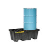 Justrite® EcoPolyBlend Spill Control Pallet, 2 Drum, Recycled Polyethylene, Black