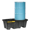 Justrite® EcoPolyBlend Spill Control Pallet, 2 Drum, Recycled Polyethylene, Black