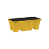 Justrite® EcoPolyBlend Spill Control Pallet with Drain, 2 Drum, Recycled Polyethylene, Yellow