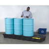 Justrite® EcoPolyBlend Spill Control Pallet, 4 Drum In-Line, Recycled Polyethylene, Black