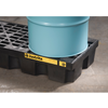 Justrite® EcoPolyBlend Spill Control Pallet, 4 Drum In-Line, Recycled Polyethylene, Black