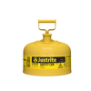 Justrite® Type I Steel Safety Can For Diesel, 2.5 Gallon, Yellow