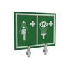 Justrite® Universal Safety Shower and Eye and Face Wash Sign with Brackets, Showers without Insulation