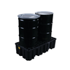 Eagle® 2 Drum Plastic Pallet, With Drain, Black