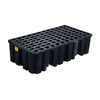 Eagle® 2 Drum Plastic Pallet, Without Drain, Black
