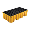 Eagle® 2 Drum Plastic Pallet, Without Drain, Yellow