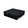 Eagle® 4 Drum Plastic Pallet With Drain, Black