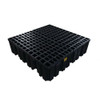 Eagle® 4 Drum Plastic Pallet With Drain, Black