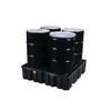 Eagle® 4 Drum Plastic Pallet Without Drain, Black