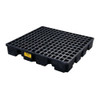 Eagle® 4 Drum Plastic Pallet, With Drain, Black