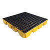 Eagle® 4 Drum Plastic Pallet, Without Drain, Polyethylene, Yellow