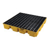 Eagle® 4 Drum Plastic Pallet, Without Drain, Polyethylene, Yellow
