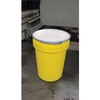 Eagle® 30 Gallon Drum, Metal Lever-Lock, Lab Pack Open Head Plastic Barrel Drum with 2x2" Bung Holes, Yellow
