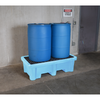 Spill Pallet P2 Fluorinated, Light Blue with Drain