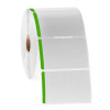 Paper Labels For Direct Thermal Printers, White With Green Color Tab, 3" x 2", with color tab, 1000 labels/roll