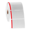 Paper Labels For Direct Thermal Printers, White With Red Color Tab, 3" x 2", with color tab, 1000 labels/roll