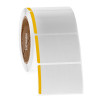 Paper Labels For Direct Thermal Printers, White With Yellow Color Tab, 3" x 2", with color tab, 1000 labels/roll