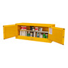 Fm Approved, Flammable Storage Cabinet, Horizontal, Table top, 12 Gallon, 2 Doors, Manual Close, 1 Shelf, Safety Yellow Fm Approved, Flammable Storage Cabinet, Horizontal, Table top, 12 Gallon, 2 Doors, Manual Close, 1 Shelf, Safety Yellow