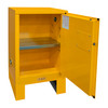 FM Approved, Flammable Storage Cabinet with Legs, 12 Gallon, 1 Door, Manual Close, 1 Shelf, Safety Yellow