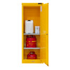 Fm Approved, Flammable Storage Cabinet, 22 Gallon, 1 Door, Self Close, 2 Shelves, Safety Yellow