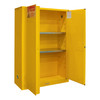 Fm Approved, Flammable Storage Cabinet, 45 Gallon, 2 Doors, Manual Close, 2 Shelves, Safety Yellow