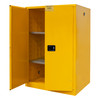 Fm Approved, Flammable Storage Cabinet, 90 Gallon, 2 Doors, Manual Close, 2 Shelves, Safety Yellow