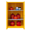 FM Approved, Flammable Storage Cabinet, 90 Gallon, 2 Doors, Manual Close, 2 Shelves, Safety Yellow