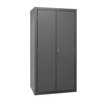 Cabinet, 16 Gauge, 36 x 24 x 84, 4 Adj Shelves, Flush Doors, Lockable, Chrome Handle w/ Keys, Gray