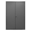 Cabinet, 16 Gauge, 48 x 24 x 72, 186 Blue Bins, Flush Doors With Louvered Panel, Lockable, Chrome Handle With Keys, Gray