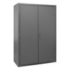 Cabinet, 16 Gauge, 48 x 24 x 72, 186 Blue Bins, Flush Doors With Louvered Panel, Lockable, Chrome Handle With Keys, Gray