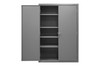 Cabinet, 16 Gauge, 48 x 24 x 72, 4 Adj Shelves, Flush Doors, Lockable, Chrome Handle w/ Keys, Gray