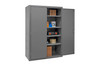 Cabinet, 16 Gauge, 48 x 24 x 72, 4 Adj Shelves, Flush Doors, Lockable, Chrome Handle w/ Keys, Gray