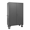 Mobile Cabinet, 16 Gauge, 48 x 24 x 81, 4 Adj Shelves, Flush Doors, 6 x 2 Phenolic Casters - 2 rigid, 2 swivel, Lockable, Chrome Handle w/ Keys, Gray