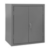 Cabinet, 16 Gauge, 36 x 24 x 42, 2 Adj Shelves, Flush Doors, Lockable, Chrome Handle w/ Keys, Gray