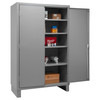 Cabinet, 16 Gauge, 48 x 24 x 78, 4 Adj Shelves, Flush Doors, Lockable, Chrome Handle w/ Keys, Gray