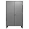 Cabinet, 16 Gauge, 48 x 24 x 78, 4 Adj Shelves, Flush Doors, Lockable, Chrome Handle w/ Keys, Gray