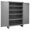 Cabinet, 16 Gauge, 48 x 24 x 78, 4 Adj Shelves, Flush Doors, Lockable, Chrome Handle w/ Keys, Gray