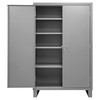 Cabinet, 16 Gauge, 48 x 24 x 78, 4 Adj Shelves, Flush Doors, Lockable, Chrome Handle w/ Keys, Gray