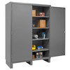 Cabinet, 16 Gauge, 60 x 24 x 84, 4 Adj Shelves, Flush Doors, Lockable, Chrome Handle w/ Keys, Gray Cabinet, 16 Gauge, 60 x 24 x 84, 4 Adj Shelves, Flush Doors, Lockable, Chrome Handle w/ Keys, Gray