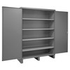 Cabinet, 16 Gauge, 60 x 24 x 84, 4 Adj Shelves, Flush Doors, Lockable, Chrome Handle w/ Keys, Gray Cabinet, 16 Gauge, 60 x 24 x 84, 4 Adj Shelves, Flush Doors, Lockable, Chrome Handle w/ Keys, Gray