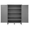 Cabinet, 16 Gauge, 60 x 24 x 84, 4 Adj Shelves, Flush Doors, Lockable, Chrome Handle w/ Keys, Gray Cabinet, 16 Gauge, 60 x 24 x 84, 4 Adj Shelves, Flush Doors, Lockable, Chrome Handle w/ Keys, Gray