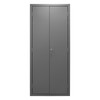 Cabinet, 16 Gauge, 36 x 18 x 84, 156 Blue Bins, Flush Doors w/ Louvered Panel, Lockable, Chrome Handle w/ Keys, Gray
