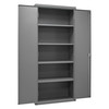 Cabinet, 16 Gauge, 36 x 18 x 84, 4 Adjustable Shelves, Flush Doors, Lockable, Chrome Handle With Keys, Gray