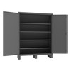 Cabinet, 14 Gauge, 60 x 18 x 78, 4 Adj Shelves, Recessed Doors, Cast Iron Pad-lockable Handle, Gray Cabinet, 14 Gauge, 60 x 18 x 78, 4 Adj Shelves, Recessed Doors, Cast Iron Pad-lockable Handle, Gray