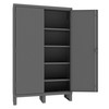 Cabinet, 14 Gauge, 60 x 18 x 78, 4 Adj Shelves, Recessed Doors, Cast Iron Pad-lockable Handle, Gray Cabinet, 14 Gauge, 60 x 18 x 78, 4 Adj Shelves, Recessed Doors, Cast Iron Pad-lockable Handle, Gray