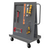 A-Frame Truck w/ 5" x 2" Phenolic Casters, (2) Rigid, (2) Swivel, Peg Board Square Holes Panels On Both Sides w/ 60 Tool Holder Set, Tubular Handle, G