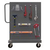 A-Frame Truck w/ 5" x 2" Phenolic Casters, (2) Rigid, (2) Swivel, Peg Board Square Holes Panels On Both Sides w/ 60 Tool Holder Set, Tubular Handle, G