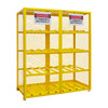Self Closing, Gas Cylinder Cabinet, Single Door, Angle Iron, Expanded Metal, For Horizontal Storage Of 20, 33 Lb. Lpg Cylinders, 16 Cylinder Capacity,