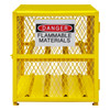 Gas Cylinder Cabinet, Single Door, Angle Iron, Expanded Metal, For Horizontal Storage Of 20, 33 Lb. Lpg Cylinders, 4 Cylinder Capacity, Safety Yellow