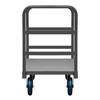 Platform Truck, 2 Removable Handles, 12 Gauge, 3600 lbs Capacity, 30 x 48, Flush Deck, 8 x 2 Polyurethane - Non-Marking Casters - (2) Rigid, (2) Swive